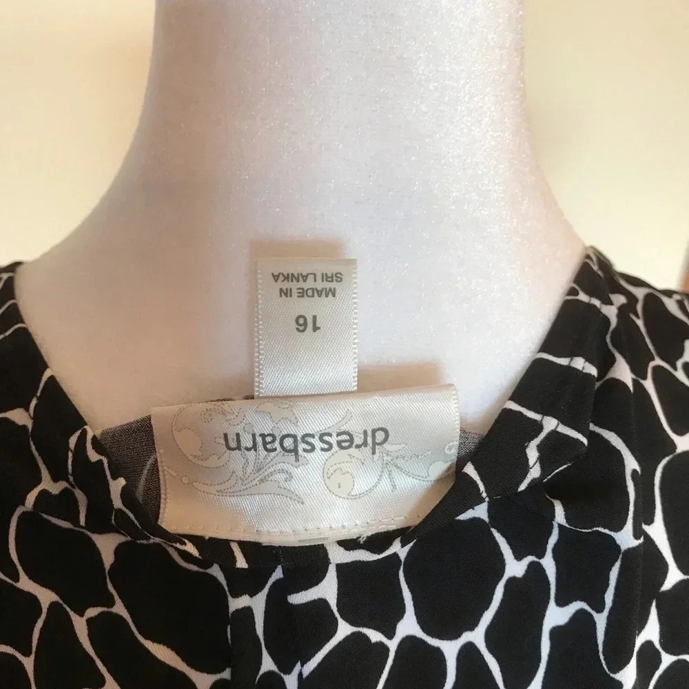 Black & White Polka Dot Midi Sleeveless Dress Barn Dress size 16 - Picture 7 of 10